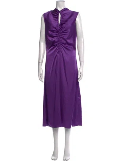 Pre-owned Sandro Midi Length Dress In Purple