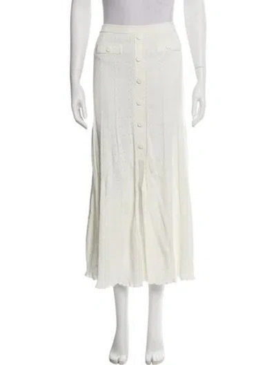 Pre-owned Sandro Midi Length Dress In White