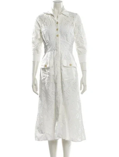 Pre-owned Sandro Midi Length Dress In White