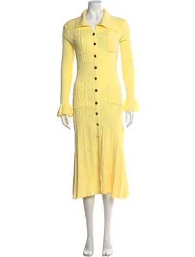 Pre-owned Sandro Midi Length Dress In Yellow