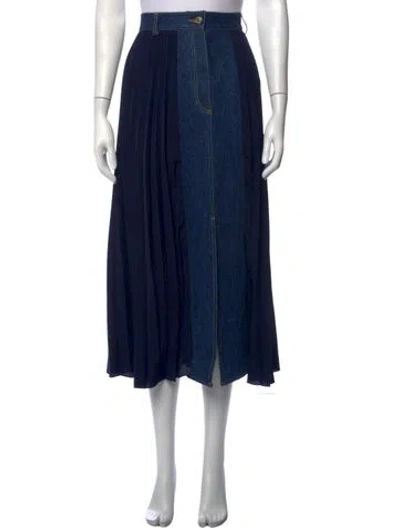 Pre-owned Sandro Midi Length Skirt In Blue