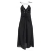 Sandro Pralisse Ruched Maxi Dress In Black