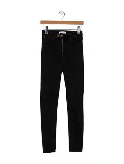 Pre-owned Sandro Mid-rise Skinny Leg Jeans In Black