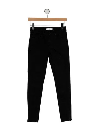 Pre-owned Sandro Mid-rise Skinny Leg Jeans In Black