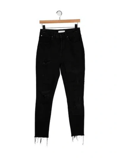 Pre-owned Sandro Mid-rise Skinny Leg Jeans In Black