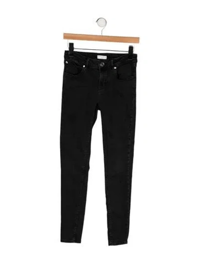 Pre-owned Sandro Mid-rise Skinny Leg Jeans In Black