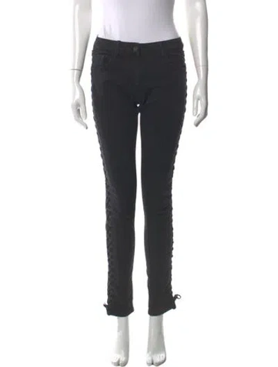 Pre-owned Sandro Mid-rise Skinny Leg Jeans In Black