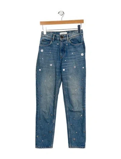 Pre-owned Sandro Mid-rise Skinny Leg Jeans In Blue