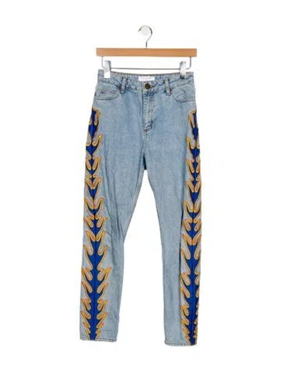 Pre-owned Sandro Mid-rise Skinny Leg Jeans In Blue