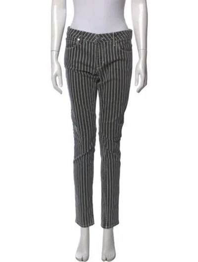 Pre-owned Sandro Mid-rise Skinny Leg Jeans In Grey/white