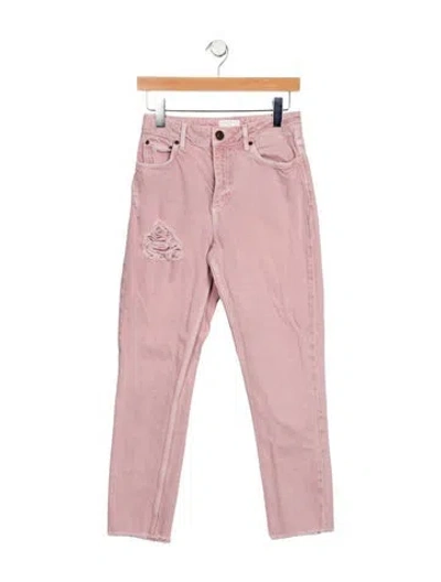 Pre-owned Sandro Mid-rise Skinny Leg Jeans In Pink