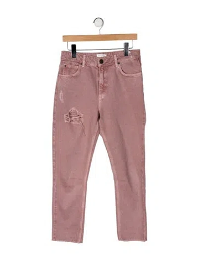 Pre-owned Sandro Mid-rise Skinny Leg Jeans In Pink