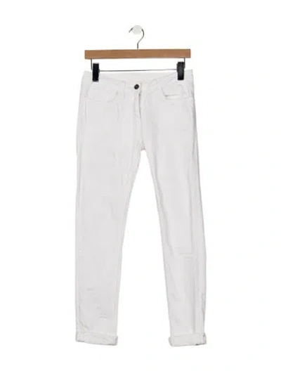 Pre-owned Sandro Mid-rise Skinny Leg Jeans In White