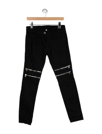 Pre-owned Sandro Mid-rise Straight Leg Jeans In Black