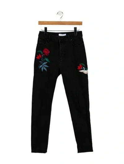 Pre-owned Sandro Mid-rise Straight Leg Jeans In Black