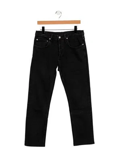 Pre-owned Sandro Mid-rise Straight Leg Jeans In Black