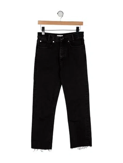 Pre-owned Sandro Mid-rise Straight Leg Jeans In Black