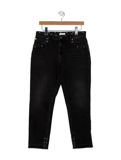 Pre-owned Sandro Mid-rise Straight Leg Jeans In Black