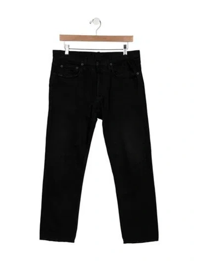 Pre-owned Sandro Mid-rise Straight Leg Jeans In Black