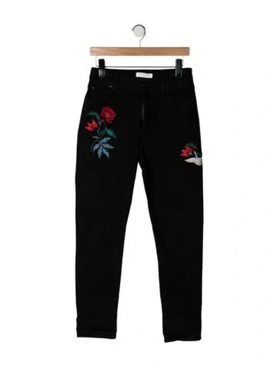 Pre-owned Sandro Mid-rise Straight Leg Jeans In Black