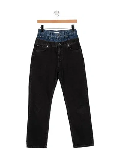 Pre-owned Sandro Mid-rise Straight Leg Jeans In Black