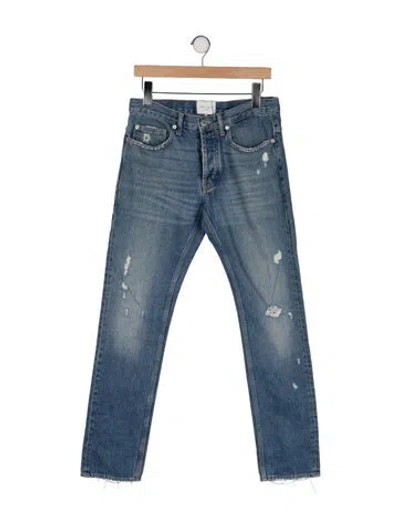 Pre-owned Sandro Mid-rise Straight Leg Jeans In Blue
