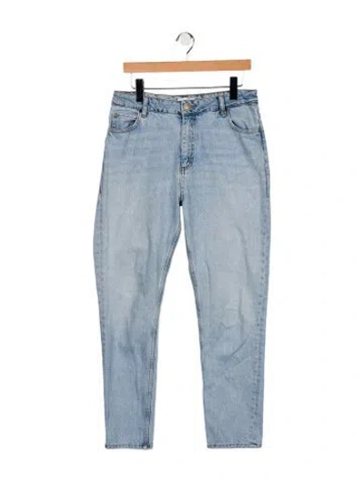 Pre-owned Sandro Mid-rise Straight Leg Jeans In Blue