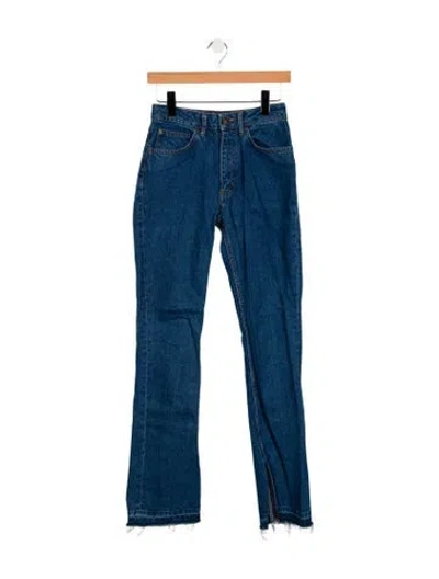 Pre-owned Sandro Mid-rise Straight Leg Jeans In Blue