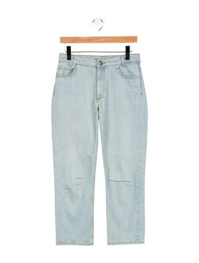 Pre-owned Sandro Mid-rise Straight Leg Jeans In Blue