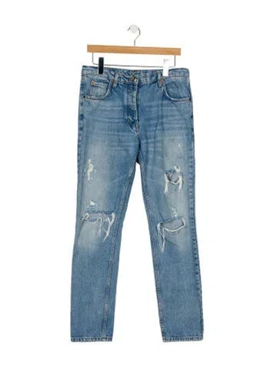 Pre-owned Sandro Mid-rise Straight Leg Jeans In Blue