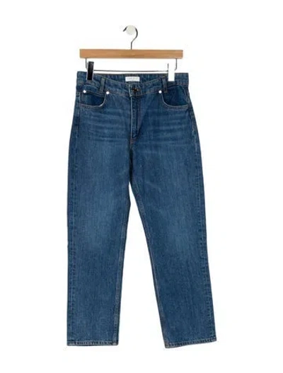 Pre-owned Sandro Mid-rise Straight Leg Jeans In Blue