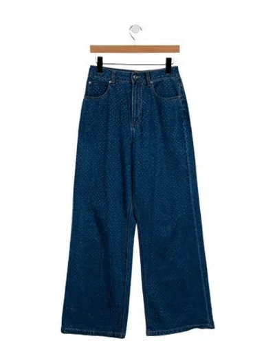 Pre-owned Sandro Mid-rise Straight Leg Jeans In Blue
