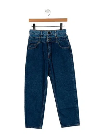 Pre-owned Sandro Mid-rise Straight Leg Jeans In Blue