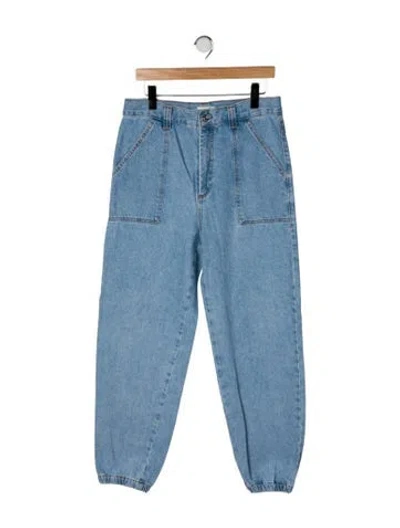 Pre-owned Sandro Mid-rise Straight Leg Jeans In Blue