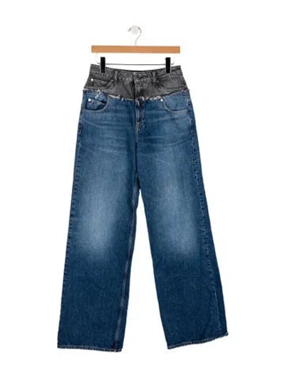Pre-owned Sandro Mid-rise Straight Leg Jeans In Blue