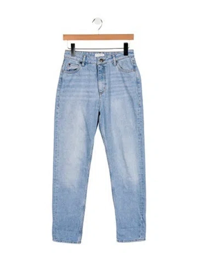 Pre-owned Sandro Mid-rise Straight Leg Jeans In Blue