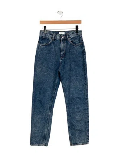 Pre-owned Sandro Mid-rise Straight Leg Jeans In Blue