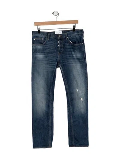 Pre-owned Sandro Mid-rise Straight Leg Jeans In Blue