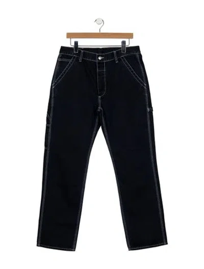 Pre-owned Sandro Mid-rise Straight Leg Jeans In Blue