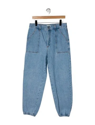 Pre-owned Sandro Mid-rise Straight Leg Jeans In Blue