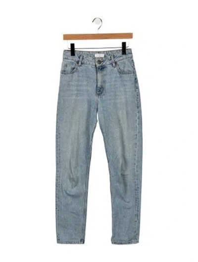 Pre-owned Sandro Mid-rise Straight Leg Jeans In Blue