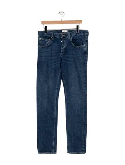 Pre-owned Sandro Mid-rise Straight Leg Jeans In Blue