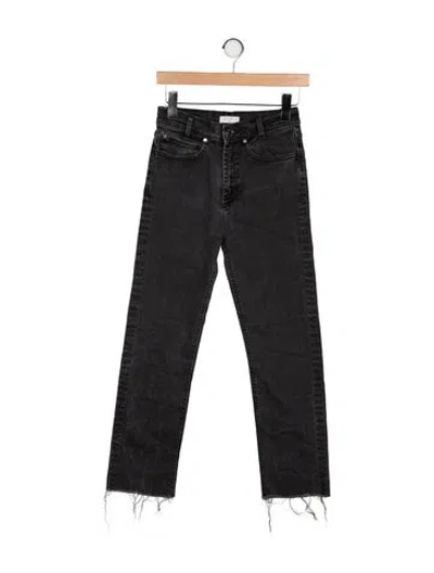 Pre-owned Sandro Mid-rise Straight Leg Jeans In Gray