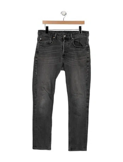 Pre-owned Sandro Mid-rise Straight Leg Jeans In Grey
