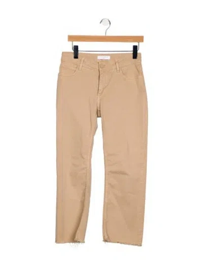 Pre-owned Sandro Mid-rise Straight Leg Jeans In Neutral