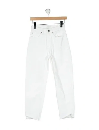 Pre-owned Sandro Mid-rise Straight Leg Jeans In White
