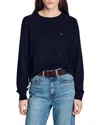 Sandro Paris Wool-blend Logo Sweater In Black