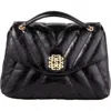 Sandro Quilted Leather Shoulder Bag In Black