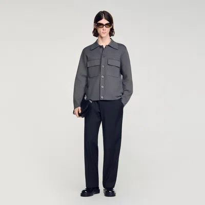 Sandro Milano Knit Jacket In Gray