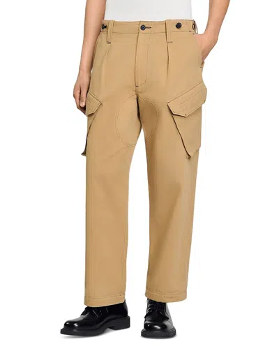 Sandro Military Style Cargo Pants In Brown